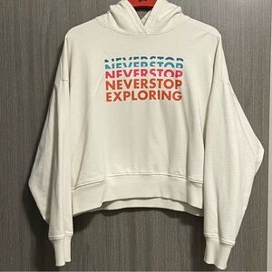 North Face Cropped Hoodie - Never Stop Exploring Fade - Size XL